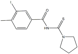 3-iodo-4-methyl-N-(1-pyrrolidinylcarbothioyl)benzamide Struktur