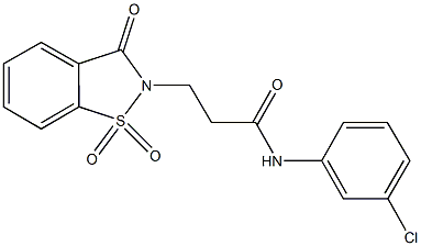 N-(3-chlorophenyl)-3-(1,1-dioxido-3-oxo-1,2-benzisothiazol-2(3H)-yl)propanamide Struktur