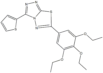 3-(2-thienyl)-6-(3,4,5-triethoxyphenyl)[1,2,4]triazolo[3,4-b][1,3,4]thiadiazole Struktur