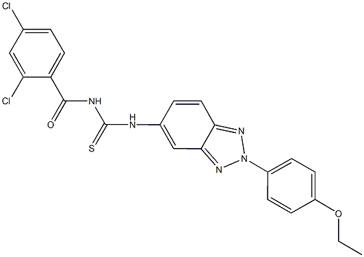 N-(2,4-dichlorobenzoyl)-N'-[2-(4-ethoxyphenyl)-2H-1,2,3-benzotriazol-5-yl]thiourea Struktur