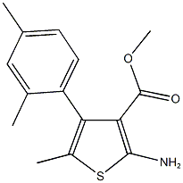 methyl 2-amino-4-(2,4-dimethylphenyl)-5-methyl-3-thiophenecarboxylate Struktur