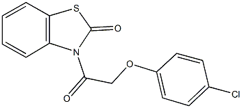 3-[(4-chlorophenoxy)acetyl]-1,3-benzothiazol-2(3H)-one Struktur