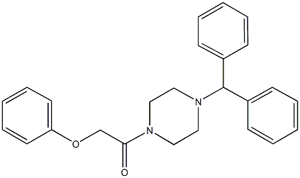 1-benzhydryl-4-(phenoxyacetyl)piperazine Struktur