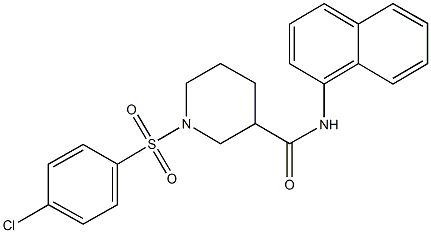 1-[(4-chlorophenyl)sulfonyl]-N-(1-naphthyl)-3-piperidinecarboxamide Struktur