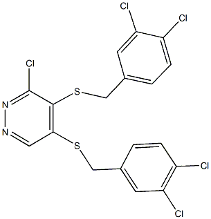 3-chloro-4,5-bis[(3,4-dichlorobenzyl)sulfanyl]pyridazine Struktur