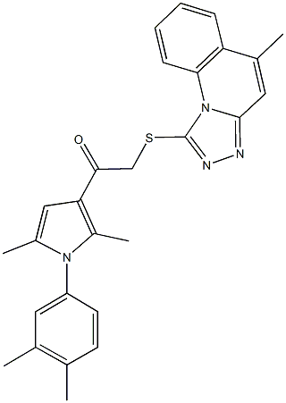 1-[1-(3,4-dimethylphenyl)-2,5-dimethyl-1H-pyrrol-3-yl]-2-[(5-methyl[1,2,4]triazolo[4,3-a]quinolin-1-yl)sulfanyl]ethanone Struktur