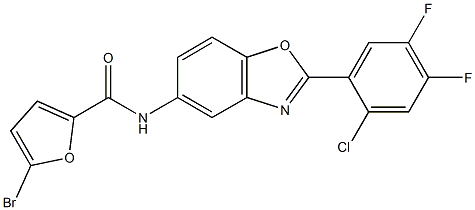 5-bromo-N-[2-(2-chloro-4,5-difluorophenyl)-1,3-benzoxazol-5-yl]-2-furamide Struktur