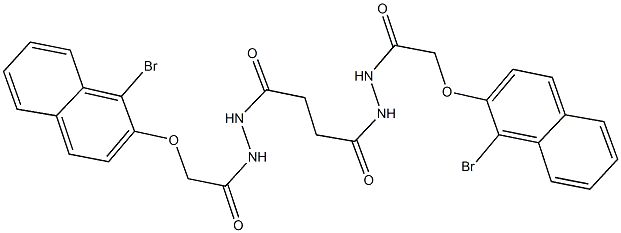 2-[(1-bromo-2-naphthyl)oxy]-N'-[4-(2-{[(1-bromo-2-naphthyl)oxy]acetyl}hydrazino)-4-oxobutanoyl]acetohydrazide Struktur