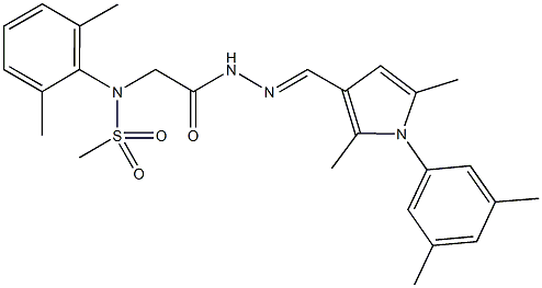 N-(2,6-dimethylphenyl)-N-[2-(2-{[1-(3,5-dimethylphenyl)-2,5-dimethyl-1H-pyrrol-3-yl]methylene}hydrazino)-2-oxoethyl]methanesulfonamide Struktur