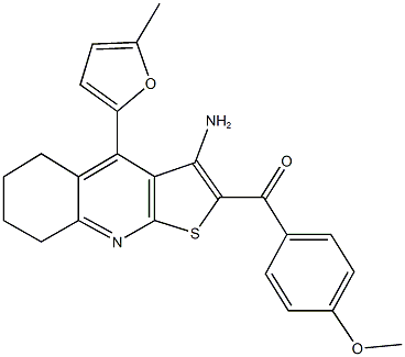 [3-amino-4-(5-methyl-2-furyl)-5,6,7,8-tetrahydrothieno[2,3-b]quinolin-2-yl](4-methoxyphenyl)methanone Struktur