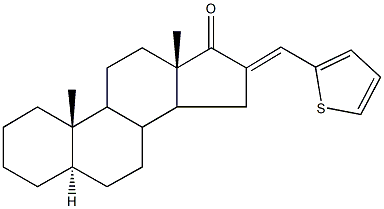 (5alpha)-16-(2-thienylmethylene)androstan-17-one Struktur