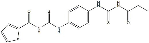 N-propionyl-N'-[4-({[(2-thienylcarbonyl)amino]carbothioyl}amino)phenyl]thiourea Struktur