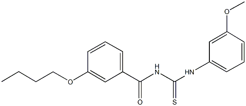 N-(3-butoxybenzoyl)-N'-(3-methoxyphenyl)thiourea Struktur