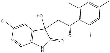 5-chloro-3-hydroxy-3-(2-mesityl-2-oxoethyl)-1,3-dihydro-2H-indol-2-one Struktur