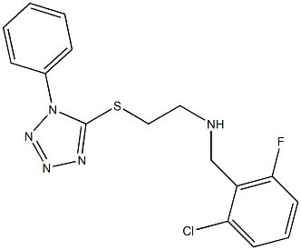 N-(2-chloro-6-fluorobenzyl)-N-{2-[(1-phenyl-1H-tetraazol-5-yl)sulfanyl]ethyl}amine Struktur