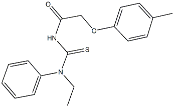 N-ethyl-N'-[(4-methylphenoxy)acetyl]-N-phenylthiourea Struktur