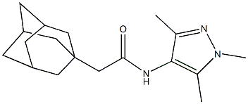 2-(1-adamantyl)-N-(1,3,5-trimethyl-1H-pyrazol-4-yl)acetamide Struktur