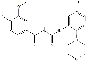 N-[5-chloro-2-(4-morpholinyl)phenyl]-N'-(3,4-dimethoxybenzoyl)thiourea Struktur