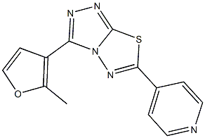 3-(2-methyl-3-furyl)-6-(4-pyridinyl)[1,2,4]triazolo[3,4-b][1,3,4]thiadiazole Struktur