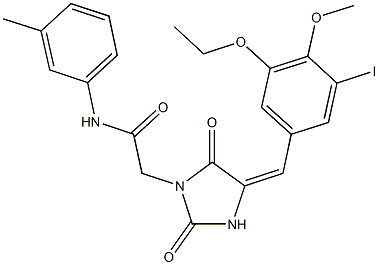 2-[4-(3-ethoxy-5-iodo-4-methoxybenzylidene)-2,5-dioxo-1-imidazolidinyl]-N-(3-methylphenyl)acetamide Struktur