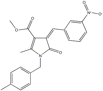 methyl 4-{3-nitrobenzylidene}-2-methyl-1-(4-methylbenzyl)-5-oxo-4,5-dihydro-1H-pyrrole-3-carboxylate Struktur