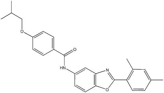 N-[2-(2,4-dimethylphenyl)-1,3-benzoxazol-5-yl]-4-isobutoxybenzamide Struktur