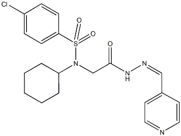 4-chloro-N-cyclohexyl-N-{2-oxo-2-[2-(4-pyridinylmethylene)hydrazino]ethyl}benzenesulfonamide Struktur