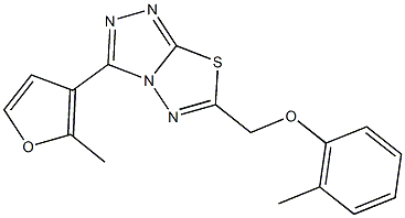 [3-(2-methyl-3-furyl)[1,2,4]triazolo[3,4-b][1,3,4]thiadiazol-6-yl]methyl 2-methylphenyl ether Struktur