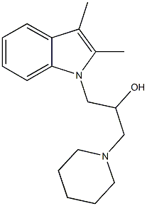 1-(2,3-dimethyl-1H-indol-1-yl)-3-(1-piperidinyl)-2-propanol Struktur