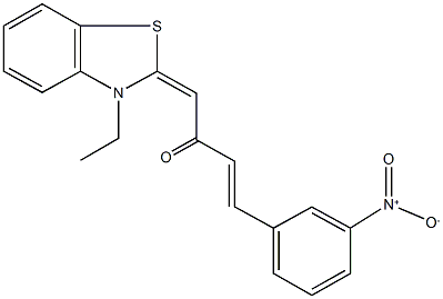 1-(3-ethyl-1,3-benzothiazol-2(3H)-ylidene)-4-{3-nitrophenyl}-3-buten-2-one Struktur