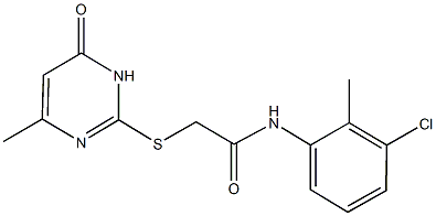 N-(3-chloro-2-methylphenyl)-2-[(4-methyl-6-oxo-1,6-dihydro-2-pyrimidinyl)sulfanyl]acetamide Struktur