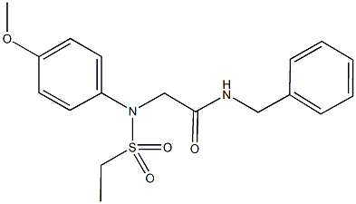 N-benzyl-2-[(ethylsulfonyl)-4-methoxyanilino]acetamide Struktur