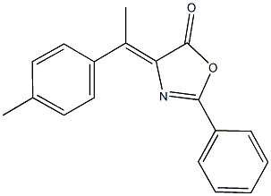 4-[1-(4-methylphenyl)ethylidene]-2-phenyl-1,3-oxazol-5(4H)-one Struktur