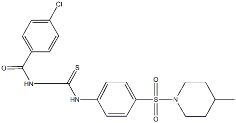 N-(4-chlorobenzoyl)-N'-{4-[(4-methylpiperidin-1-yl)sulfonyl]phenyl}thiourea Struktur