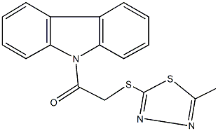 2-(9H-carbazol-9-yl)-2-oxoethyl 5-methyl-1,3,4-thiadiazol-2-yl sulfide Struktur