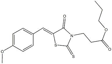 propyl 3-[5-(4-methoxybenzylidene)-4-oxo-2-thioxo-1,3-thiazolidin-3-yl]propanoate Struktur