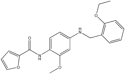 N-{4-[(2-ethoxybenzyl)amino]-2-methoxyphenyl}-2-furamide Struktur