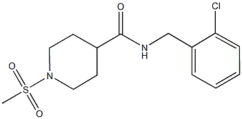 N-(2-chlorobenzyl)-1-(methylsulfonyl)-4-piperidinecarboxamide Struktur