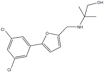 2-({[5-(3,5-dichlorophenyl)-2-furyl]methyl}amino)-2-methyl-1-propanol Struktur