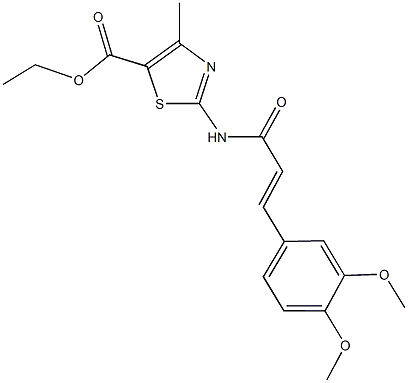 ethyl 2-{[3-(3,4-dimethoxyphenyl)acryloyl]amino}-4-methyl-1,3-thiazole-5-carboxylate Struktur