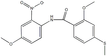 N-{2-nitro-4-methoxyphenyl}-2-methoxy-4-(methylsulfanyl)benzamide Struktur