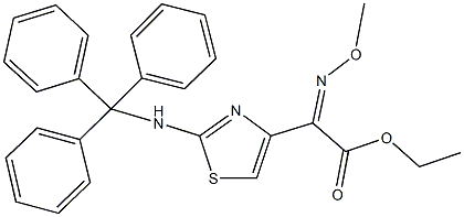 ethyl (methoxyimino)[2-(tritylamino)-1,3-thiazol-4-yl]acetate Struktur