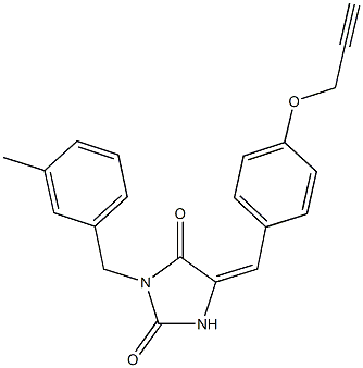 3-(3-methylbenzyl)-5-[4-(2-propynyloxy)benzylidene]-2,4-imidazolidinedione Struktur