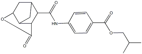 isobutyl 4-{[(5-oxo-4-oxatricyclo[4.2.1.0~3,7~]non-9-yl)carbonyl]amino}benzoate Struktur