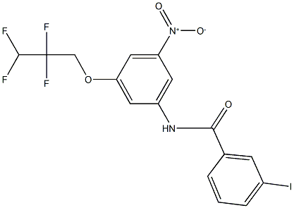 N-[3-nitro-5-(2,2,3,3-tetrafluoropropoxy)phenyl]-3-iodobenzamide Struktur