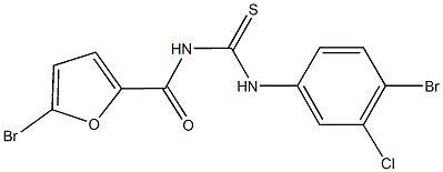 N-(4-bromo-3-chlorophenyl)-N'-(5-bromo-2-furoyl)thiourea Struktur