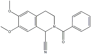 2-benzoyl-6,7-dimethoxy-1,2,3,4-tetrahydro-1-isoquinolinecarbonitrile Struktur