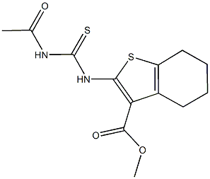 methyl 2-{[(acetylamino)carbothioyl]amino}-4,5,6,7-tetrahydro-1-benzothiophene-3-carboxylate Struktur