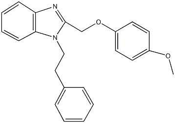 2-[(4-methoxyphenoxy)methyl]-1-(2-phenylethyl)-1H-benzimidazole Struktur