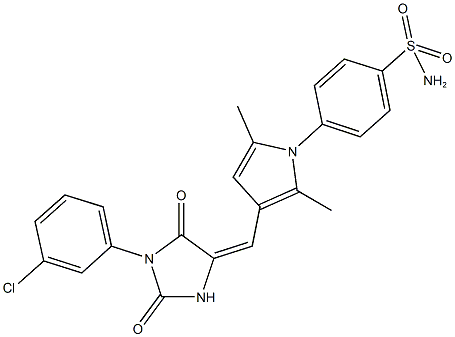 4-(3-{[1-(3-chlorophenyl)-2,5-dioxo-4-imidazolidinylidene]methyl}-2,5-dimethyl-1H-pyrrol-1-yl)benzenesulfonamide Struktur